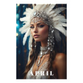 *~ DIAMOND Boho Frauen AP53 APRIL BIRTHDAY Fotodruck (Vorne)