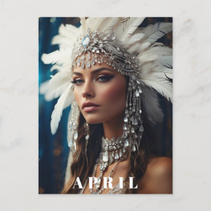 *~ DIAMOND Boho Frauen AP53 APRIL BIRTHDAY Postkarte