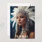 *~ DIAMOND Boho Frauen AP53 APRIL BIRTHDAY Postkarte (Vorne/Hinten)