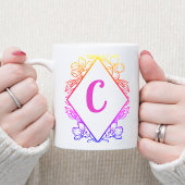 Diamond Botanical Monogram Coffee Mug |Personalize Kaffeetasse