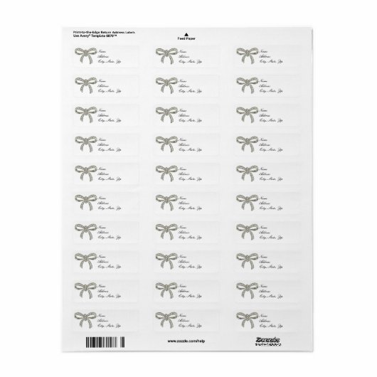 Diamond Bow Address Labels (Vorne)