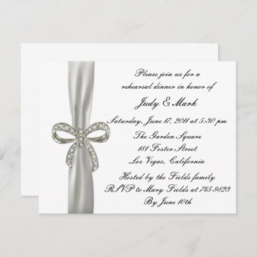 Diamond Bow Probe Dinner Einladung (Vorne/Hinten)
