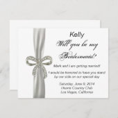 Diamond Bow Wedding Bridesmaid Card Einladung (Vorne/Hinten)