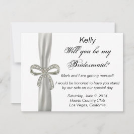 Diamond Bow Wedding Bridesmaid Card Einladung