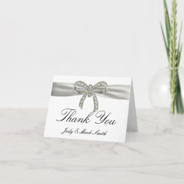 Diamond Bow Wedding Danke-Card Dankeskarte