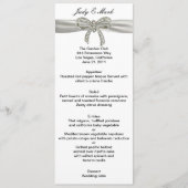 Diamond Bow Wedding Menu Card Menükarte (Vorderseite)