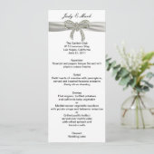 Diamond Bow Wedding Menu Card Menükarte (Stehend Vorderseite)