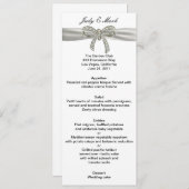 Diamond Bow Wedding Menu Card Menükarte (Vorne/Hinten)