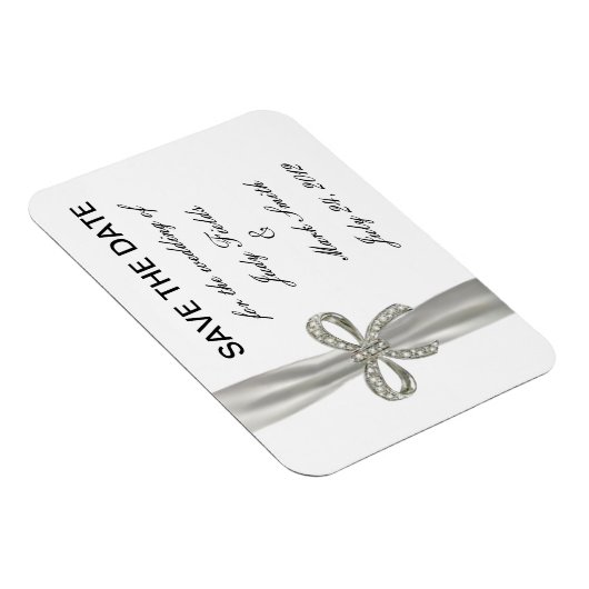 Diamond Bow Wedding speichert das Date Magnet (Rechte Seite)