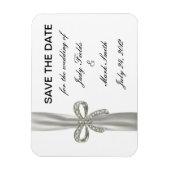 Diamond Bow Wedding speichert das Date Magnet (Vertikal)