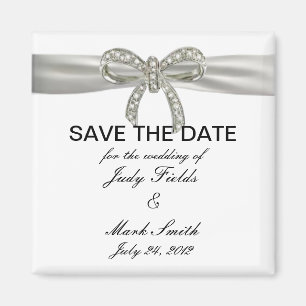 Diamond Bow Wedding speichert das Date Magnet