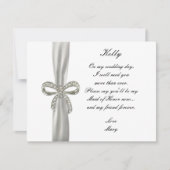 Diamond Bow Wedding Trauzeugin Card Einladung (Vorderseite)