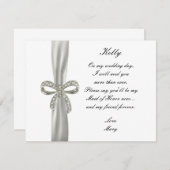 Diamond Bow Wedding Trauzeugin Card Einladung (Vorne/Hinten)
