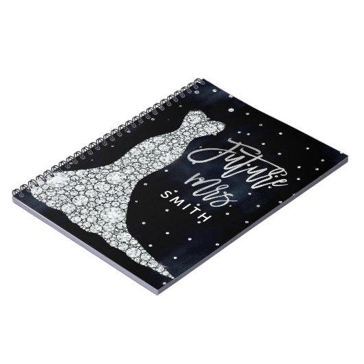 Diamond Brautparty Wedding Dress Future Mrs. Notizblock (Linke Seite)