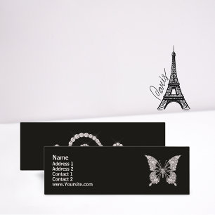 Diamond Butterfly Mini Business Card Mini Visitenkarte