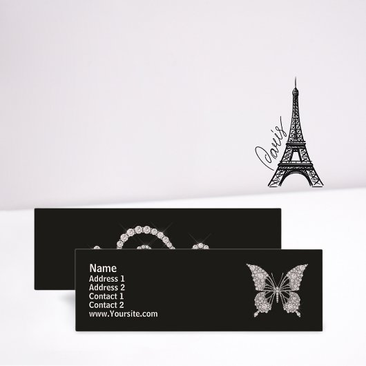 Diamond Butterfly Mini Business Card Visitenkarte