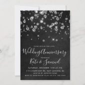 Diamond Chalkboard Hochzeitsfeier Einladung (Vorderseite)