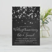 Diamond Chalkboard Hochzeitsfeier Einladung (Stehend Vorderseite)