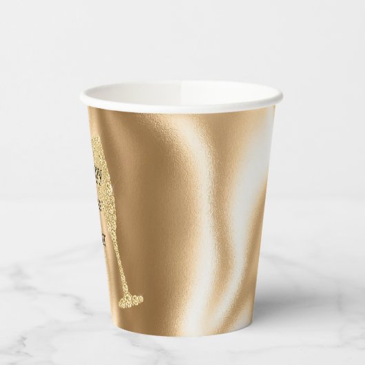 Diamond Champagne Glass Happy New Year Pappbecher (Links)