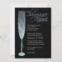 Diamond Champagne Toast Einladung Blue
