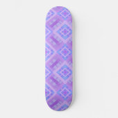 Diamond Check Patchwork - Lila Blau 1 Skateboard (Vorderseite)