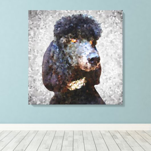 Diamond Collar Black Poodle Leinwanddruck (Insitu (Holzboden))