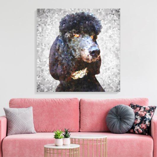 Diamond Collar Black Poodle Leinwanddruck (Insitu (Wohnzimmer))