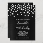 Diamond Confetti Black Satin Foil Ombre Einladung (Vorne/Hinten)