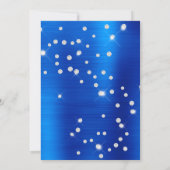 Diamond Confetti Bright Blue Satin Foil Ombre Einladung (Rückseite)