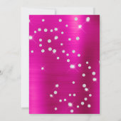 Diamond Confetti Bright Hot Pink Satin Foil Ombre Einladung (Rückseite)