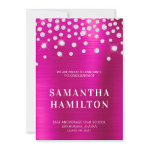 Diamond Confetti Hot Pink Ombre Foil Abschluss