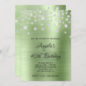 Diamond Confetti Mint Satin Foil Ombre Einladung (Vorne/Hinten)