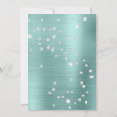 Diamond Confetti Pale Turquoise Satin Foil Ombre Einladung (Rückseite)
