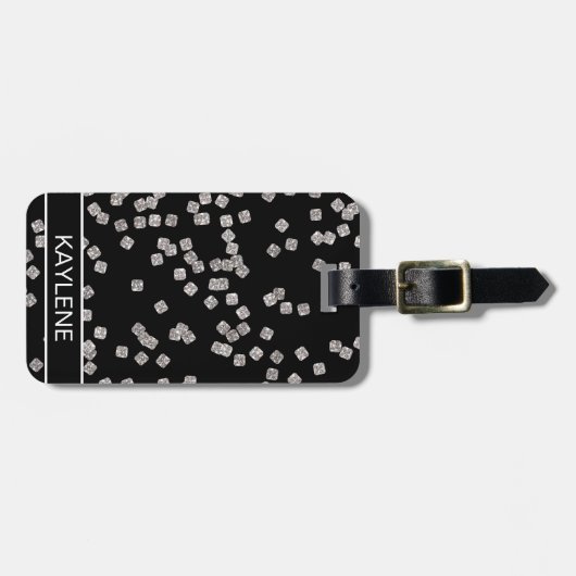 Diamond Confetti Personalisierte Gepäckmarke Gepäckanhänger (Vorderseite horizontal)