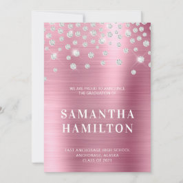 Diamond Confetti Pink Ombre Foil Abschluss Ankündigung