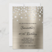 Diamond Confetti Platinum Satin Foil Ombre Einladung (Vorderseite)