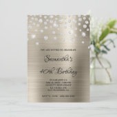 Diamond Confetti Platinum Satin Foil Ombre Einladung (Stehend Vorderseite)