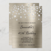 Diamond Confetti Platinum Satin Foil Ombre Einladung (Vorne/Hinten)