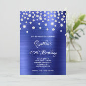 Diamond Confetti Sapphire Satin Foil Ombre Einladung (Stehend Vorderseite)