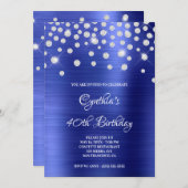 Diamond Confetti Sapphire Satin Foil Ombre Einladung (Vorne/Hinten)
