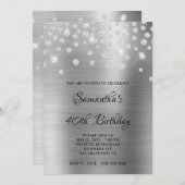Diamond Confetti Silver Satin Foil Ombre Einladung (Vorne/Hinten)
