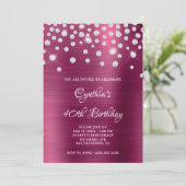 Diamond Confetti Wine Satin Foil Ombre Einladung (Stehend Vorderseite)