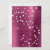 Diamond Confetti Wine Satin Foil Ombre Einladung (Rückseite)
