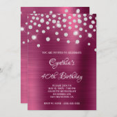 Diamond Confetti Wine Satin Foil Ombre Einladung (Vorne/Hinten)