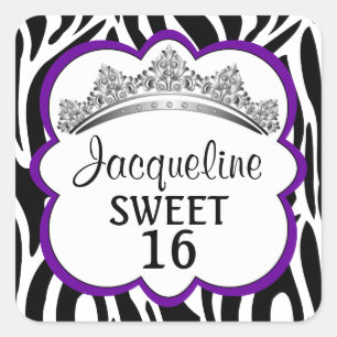 Diamond Crown Zebra Lila Stickers