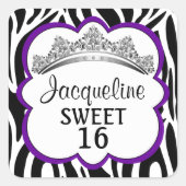 Diamond Crown Zebra Purple Stickers (Vorderseite)