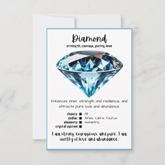 Diamond Crystal Meaning Card Einladung (Vorderseite)