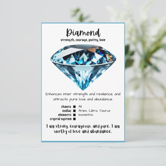 Diamond Crystal Meaning Card Einladung (Stehend Vorderseite)