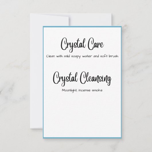 Diamond Crystal Meaning Card Einladung (Rückseite)