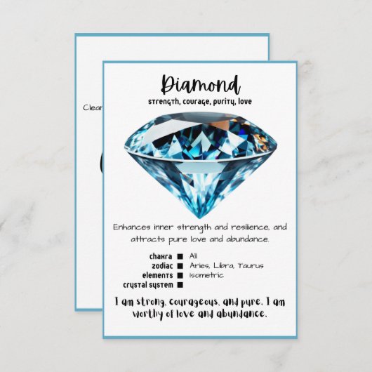 Diamond Crystal Meaning Card Einladung (Vorne/Hinten)